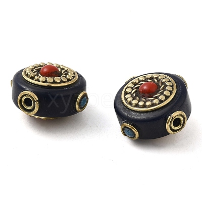 Handmade Tibetan Style Resin Beads TIBEB-G014-02-1