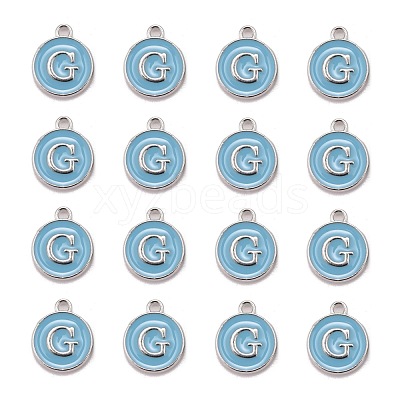 Platinum Plated Alloy Enamel Charms ENAM-S118-04G-P-1