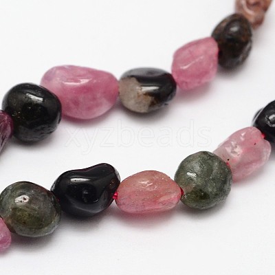 Nuggets Natural Multicolor Tourmaline Beads Strands G-N0164-06-1