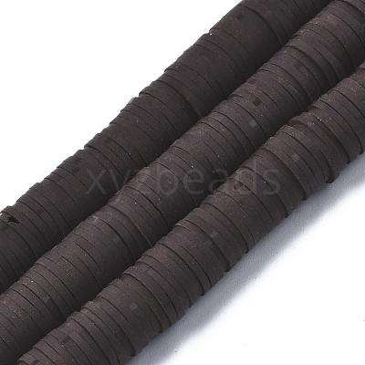 Flat Round Handmade Polymer Clay Beads CLAY-R067-10mm-38-1