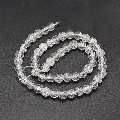 Electroplate Synthetic Crackle Quartz Bead Strands EGLA-J067-8mm-HR06-1