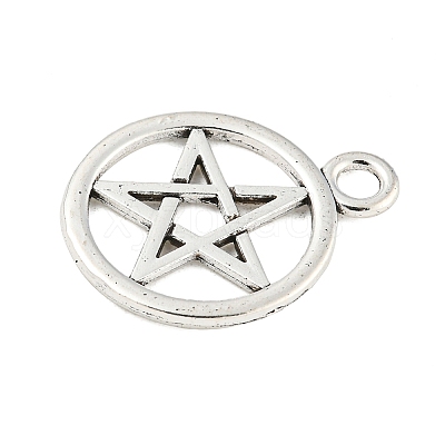 Tibetan Style Alloy Ring with Star Pendants TIBEP-Q043-036-RS-1