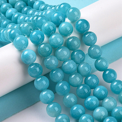 Natural Mashan Jade Round Beads Strands G-D263-6mm-XS28-1