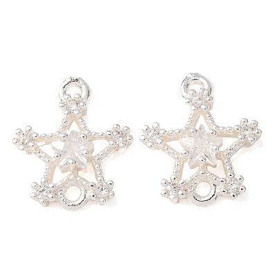 Brass Pave Clear Cubic Zirconia Connector Charms CU-CBAEC99-08S-1