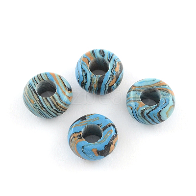 Synthetic Malachite Stone European Beads X-SPDL-R001-07-1