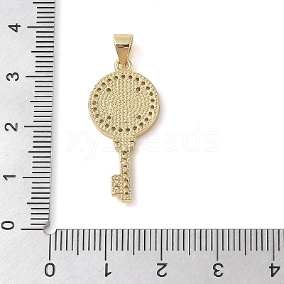Brass Micro Pave Clear Cubic Zirconia Pendants KK-I712-58G-03-1