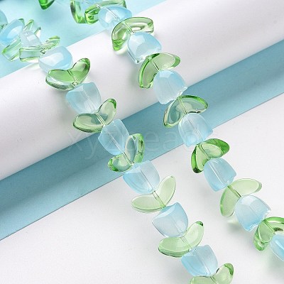 Transparent Glass Beads Strands LAMP-H061-02I-1
