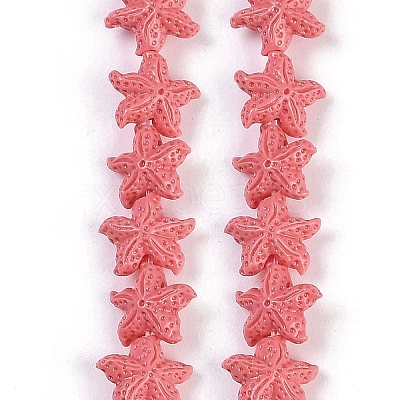 Synthetic Coral Dyed Carved Beads Strands X-CORA-K009-06A-08-1