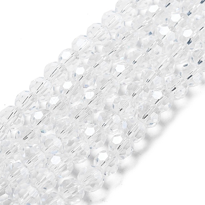 Electroplate Transparent Glass Beads Strands EGLA-A035-T8mm-A19-1
