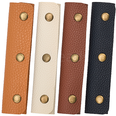 8Pcs 4 Colors PU Leather Luggage Handle Wrap Covers PURS-GL0001-07-1