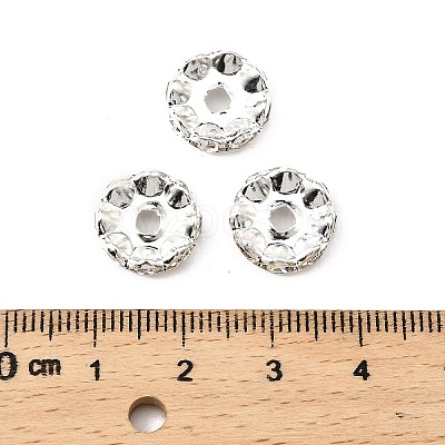 Brass Rhinestone Spacer Beads RB-A014-L12mm-01S-1