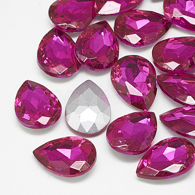 Pointed Back Glass Rhinestone Cabochons RGLA-T081-6x8mm-09-1