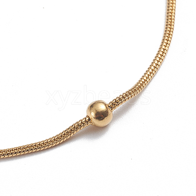 Ion Plating(IP) Stainless Steel Round Snake Chain Anklets AJEW-G024-13G-1