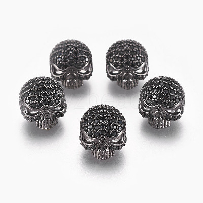 Brass Micro Pave Cubic Zirconia Beads LS-ZIRC-S053-YS040B-3-1