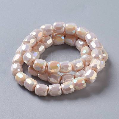 Electroplate Opaque Glass Beads GLAA-F108-10B-07-1