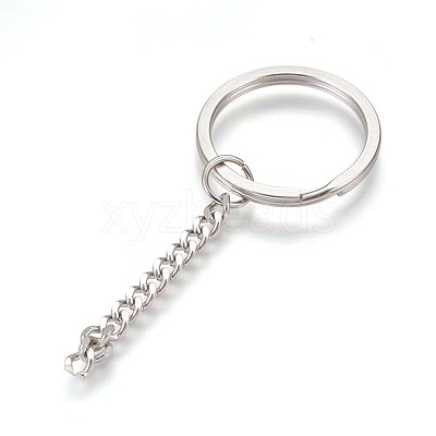 Tarnish Resistant 304 Stainless Steel Split Key Rings STAS-G188-01P-30mm-1