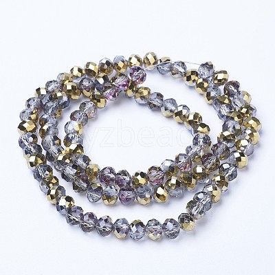 Electroplate Transparent Glass Beads Strands X-EGLA-A034-T4mm-Z06-1