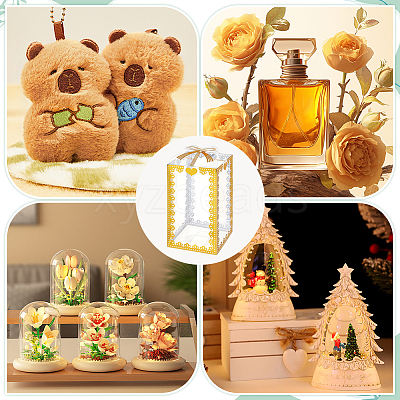 Folding Heart Print Transparent PVC Gift Packing Boxes CON-WH0085-192C-01-1