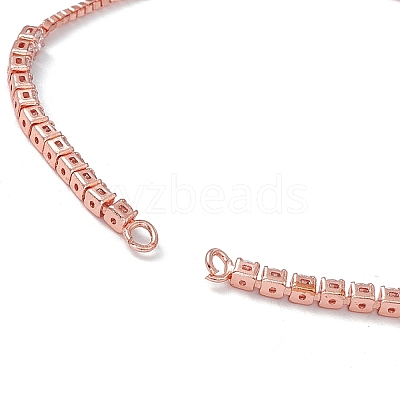 Brass Rhinestone Tennis Slider Bracelet Makings KK-E068-VD015-3-1