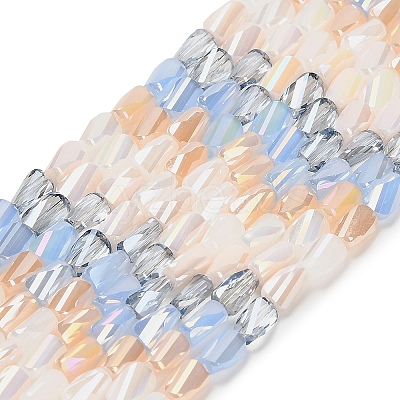 Electroplated Glass Beads Strands EGLA-P067-03A-01-1