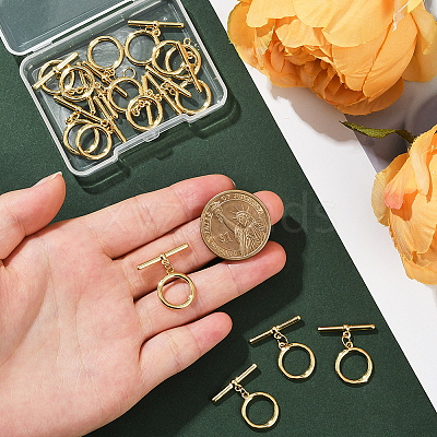 15 Sets Brass Toggle Clasps KK-BBC0021-11-1