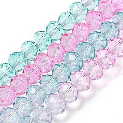 Transparent Painted Glass Beads Strands X1-DGLA-A034-T8mm-A10-1