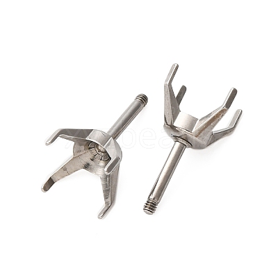 304 Stainless Steel Stud Earring Findings STAS-B091-02B-08P-1