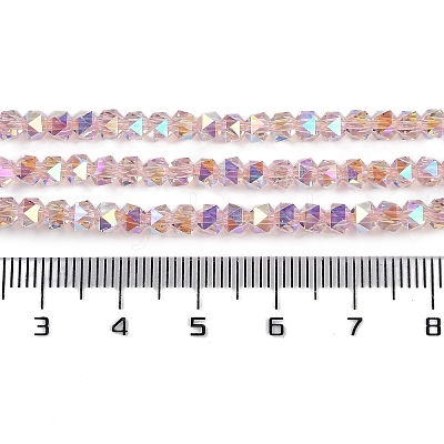 Electroplate Glass Beads Strands GLAA-Q105-02C-1