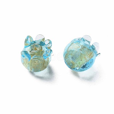 Handmade Gold Foil Lampwork Beads X-FOIL-T004-04B-1