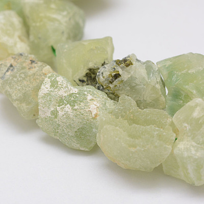 Raw Rough Natural Prehnite Beads Strands G-F403-14-1