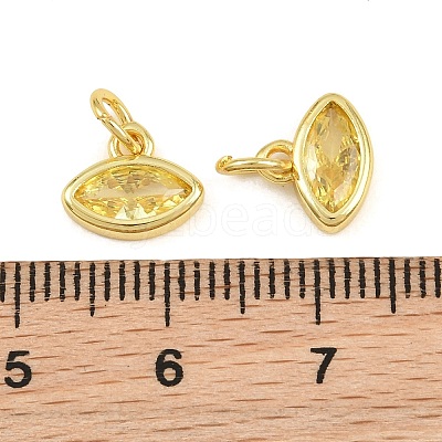 Brass Pave Cubic Zirconia Charms CU-CBA3D67-11G-05-1