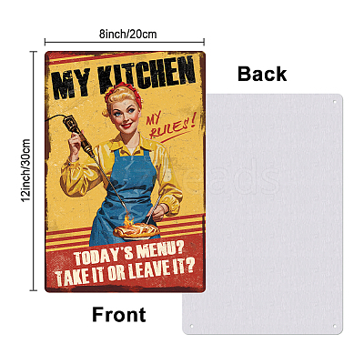 Vintage Metal Tin Sign AJEW-WH0436-128-1