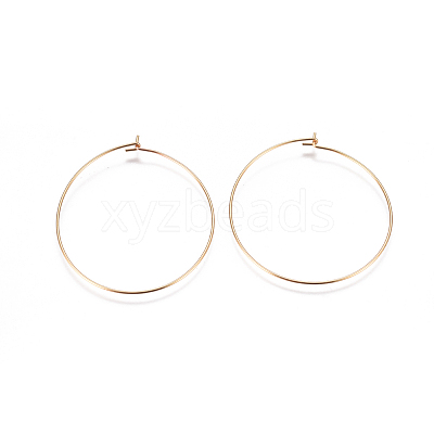 304 Stainless Steel Hoop Earrings Findings STAS-F227-54E-G-1