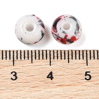 Opaque Spray Painted Glass Beads X1-GLAA-G118-01R-1