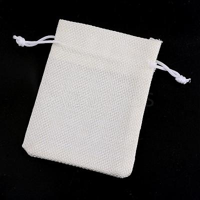Polyester Imitation Burlap Packing Pouches Drawstring Bags ABAG-R005-17x23-21-1