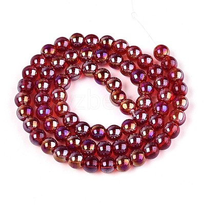 Electroplate Transparent Glass Beads Strands GLAA-T032-T6mm-AB20-1