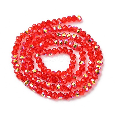 Electroplate Transparent Glass Beads Strands EGLA-A046-01B-M-1