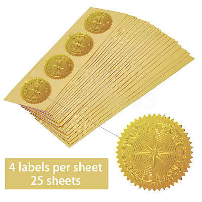 Self Adhesive Gold Foil Embossed Stickers DIY-WH0211-386-1