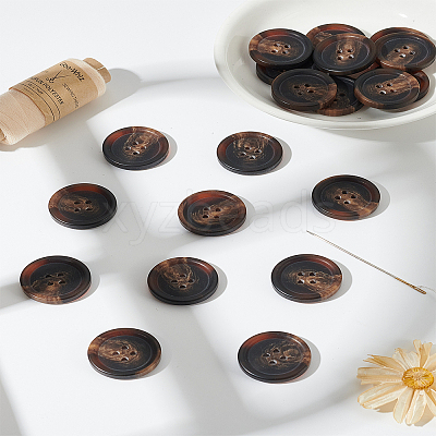 20Pcs Resin Buttons BUTT-LP0001-06-1