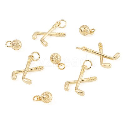 8Pcs 4 Styles Brass Pendants KK-TA0009-02-1