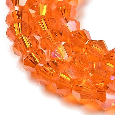 Transparent Electroplate Glass Beads Strands GLAA-F029-3mm-A23-1