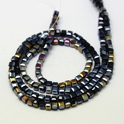 Electroplate Glass Bead Strands EGLA-J028-6x6mm-AB12-1