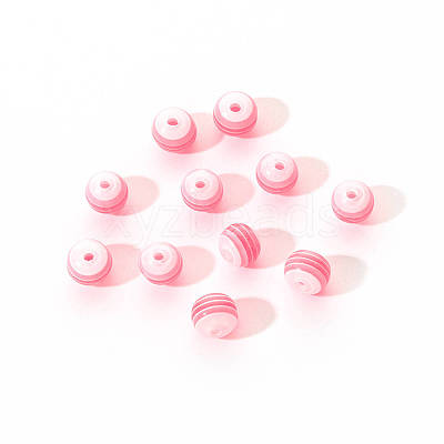 50Pcs Transparent Stripe Resin Beads RESI-YW0001-02F-1