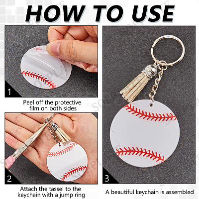 DIY Sports Ball Acrylic Pendant Keychain Making Kits DIY-SP0001-44A-1