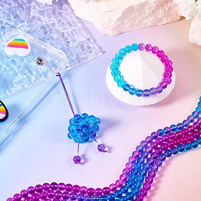 2 Strands Baking Paint Transparent Glass Beads DGLA-TA0001-20D-1