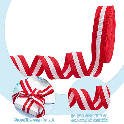 25 Yards Polyester Striped Ribbons OCOR-GO0001-29E-1