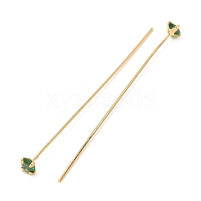 Brass Micro Pave Cubic Zirconia Stud Earring Findings CU-CBA4618-01G-05-1