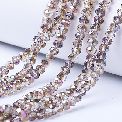 Electroplate Transparent Glass Beads Strands EGLA-A034-T2mm-Z02-1