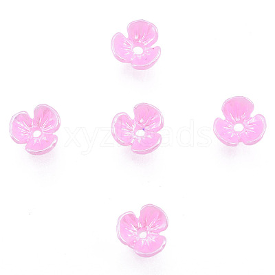 Resin Imitation Pearl Bead Caps RESI-N036-01A-03-1
