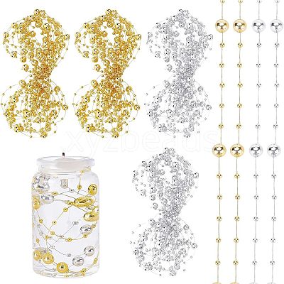 2 Bags 2 Colors Plastic Bead Garland Strand KY-NB0001-32-1